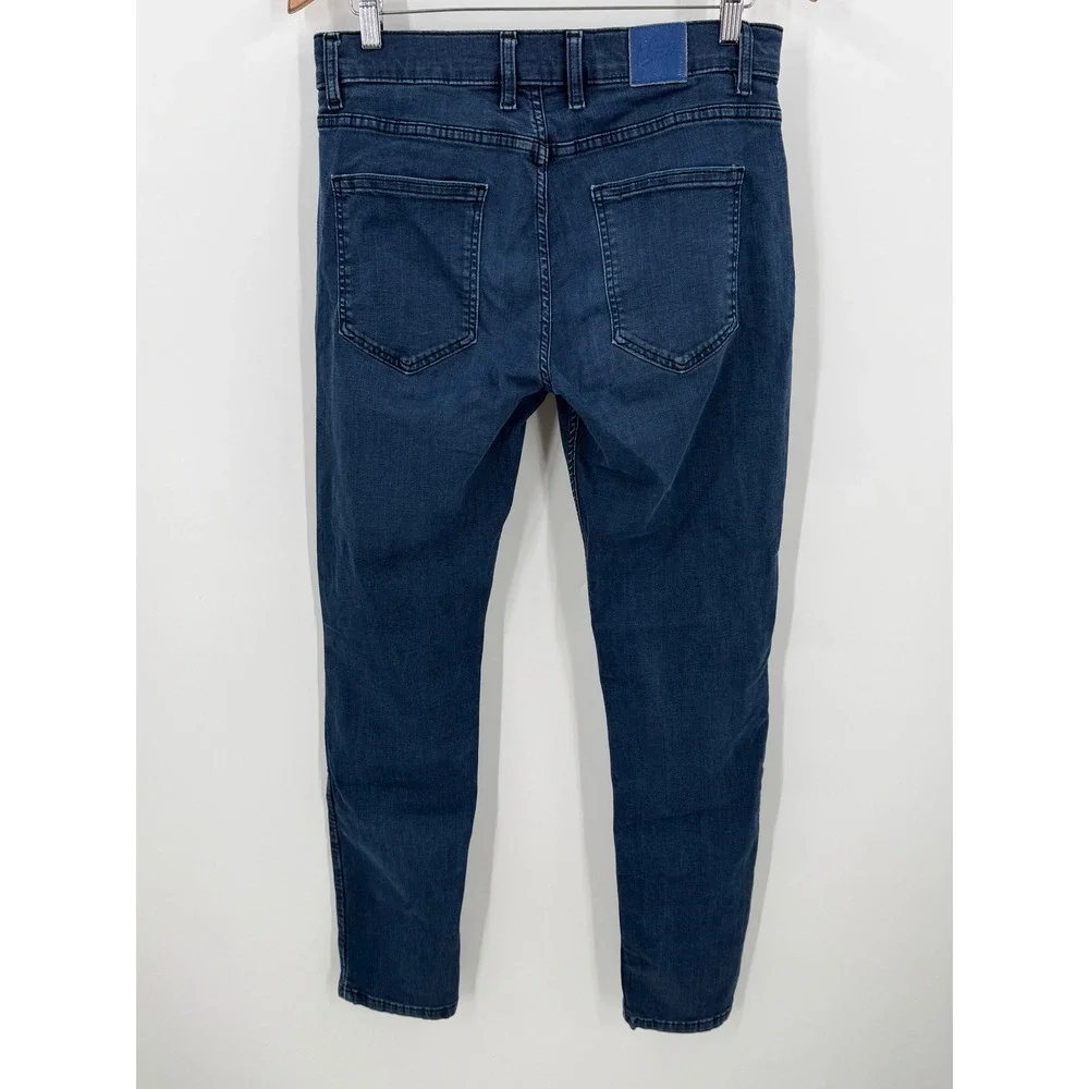 Mugsy Studio Blue Mens Slim Fit Dark Wash‎ Stretch Jeans 34x34